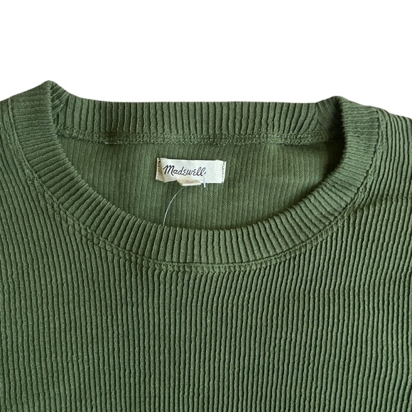 Madewell Texture & Thread Jacquard Knot-Front Top in Green Size Small NWT - Picture 5 of 8